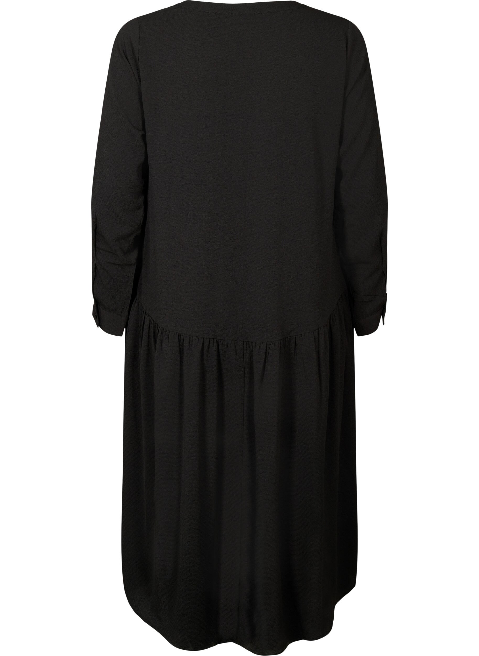 Zizzi Robes midi &agrave; manches longues, Black, Packshot image number 1