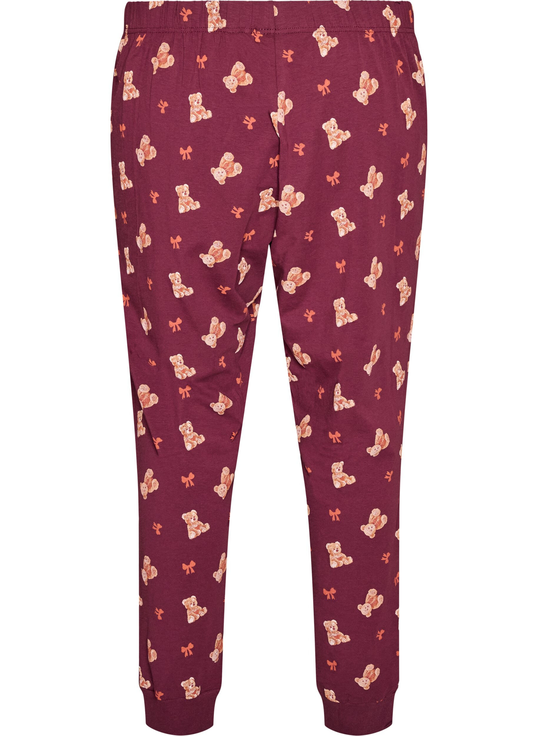 ZizziBas de pyjama imprim&eacute;, Bordeaux, Packshot image number 1