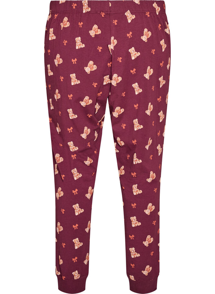 Bas de pyjama imprim&eacute;, Bordeaux, Packshot image number 1