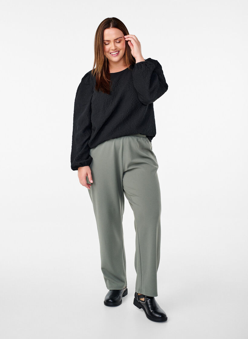 Pantalon &agrave; coupe droite, Gris, Model image number 0
