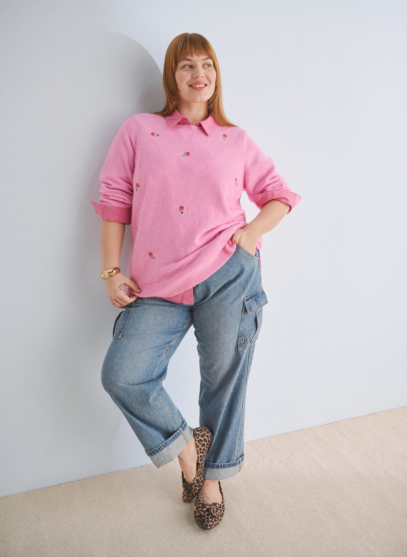 Jean ample avec poches cargo, Light blue, Image image number 0