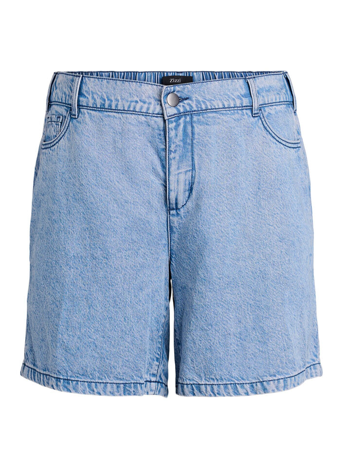 Short en denim ample à taille haute, Bleu Clair, Packshot image number 0
