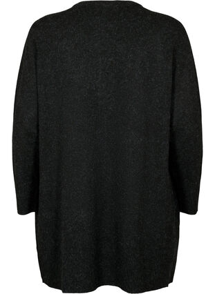 Cardigan en tricot côtelé avec poches, Dark Grey Melange, Packshot image number 1