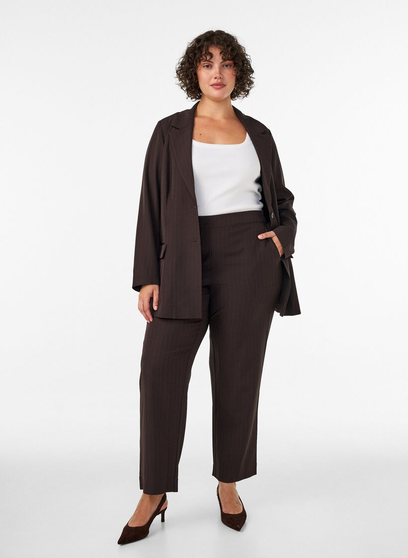 Pantalon ample avec poches, Marron, Model image number 0