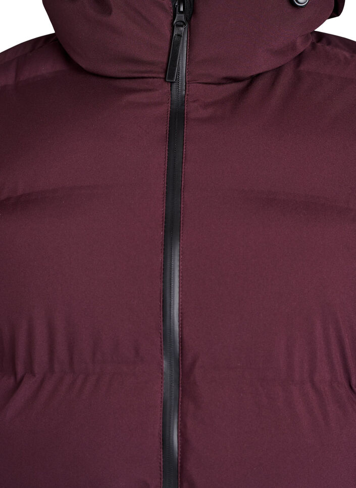 Manteau d'hiver long et matelassé avec capuche, Bordeaux foncé, Packshot image number 2