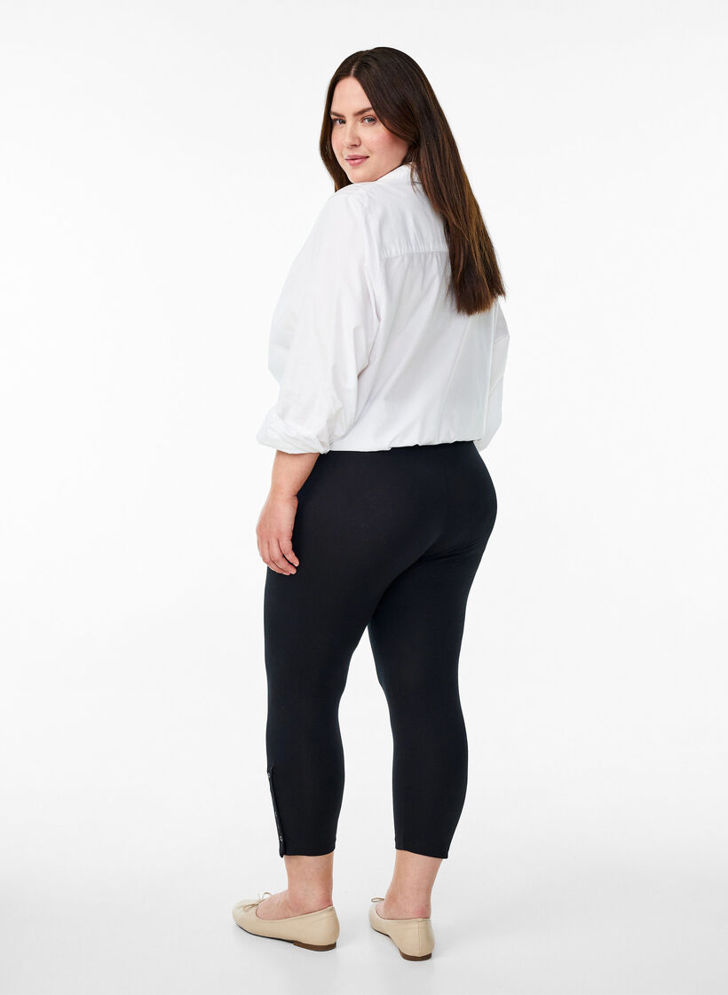 leggings 3/4 avec boutons, Noir, Model image number 2
