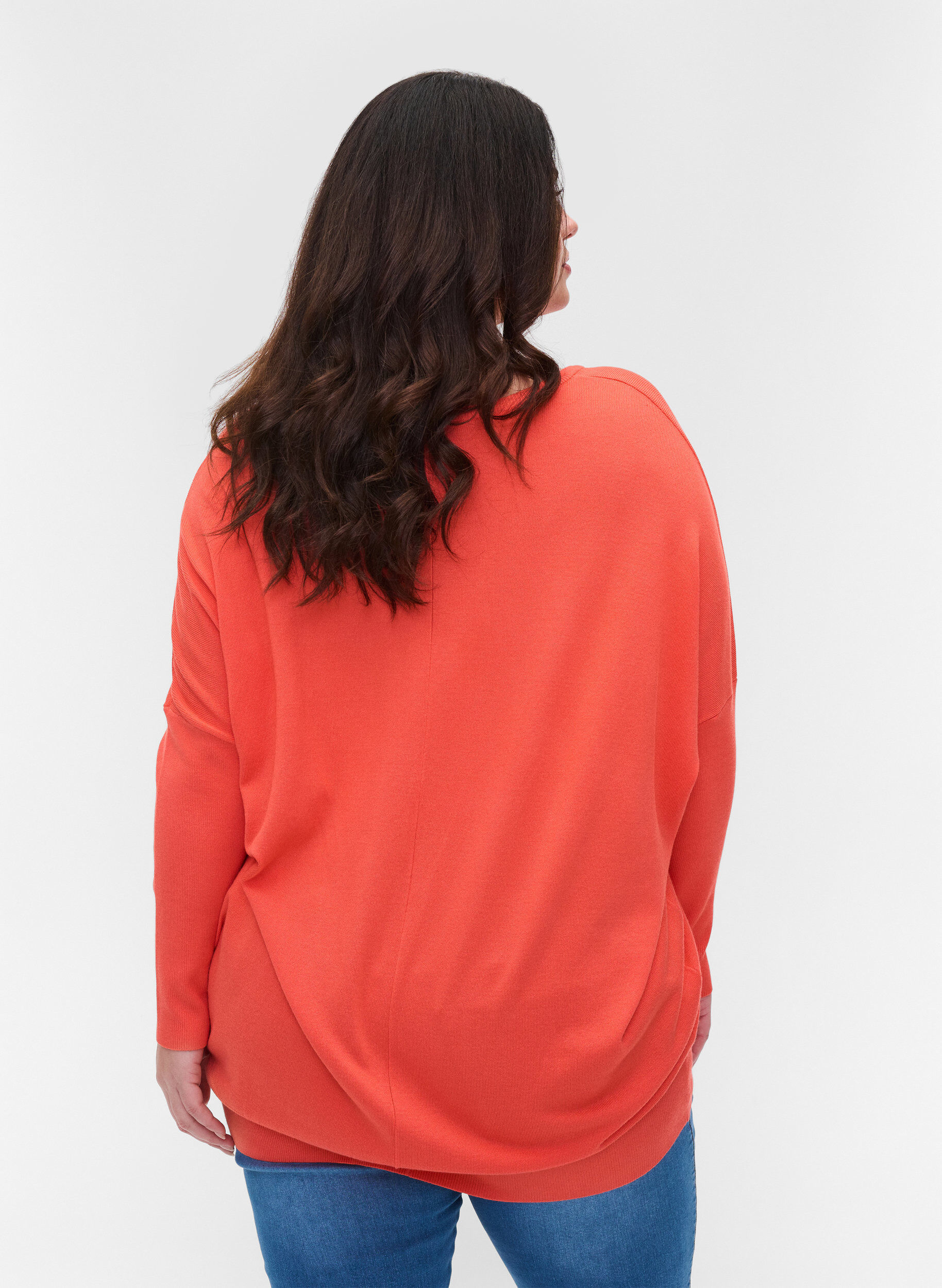 Zizzi Pull-over, Living Coral, Model image number 1