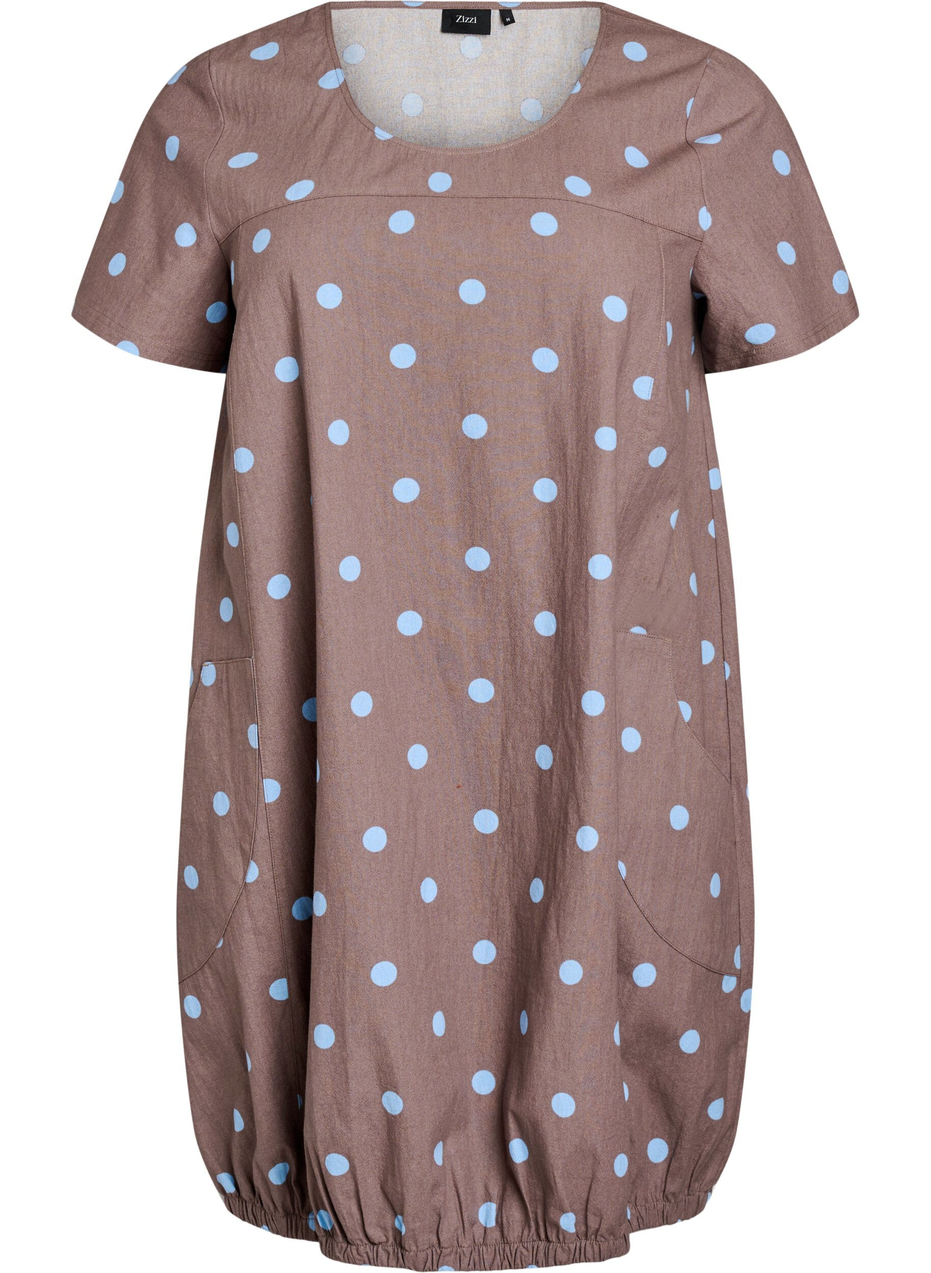 Robe en coton &agrave; manches courtes avec imprim&eacute;