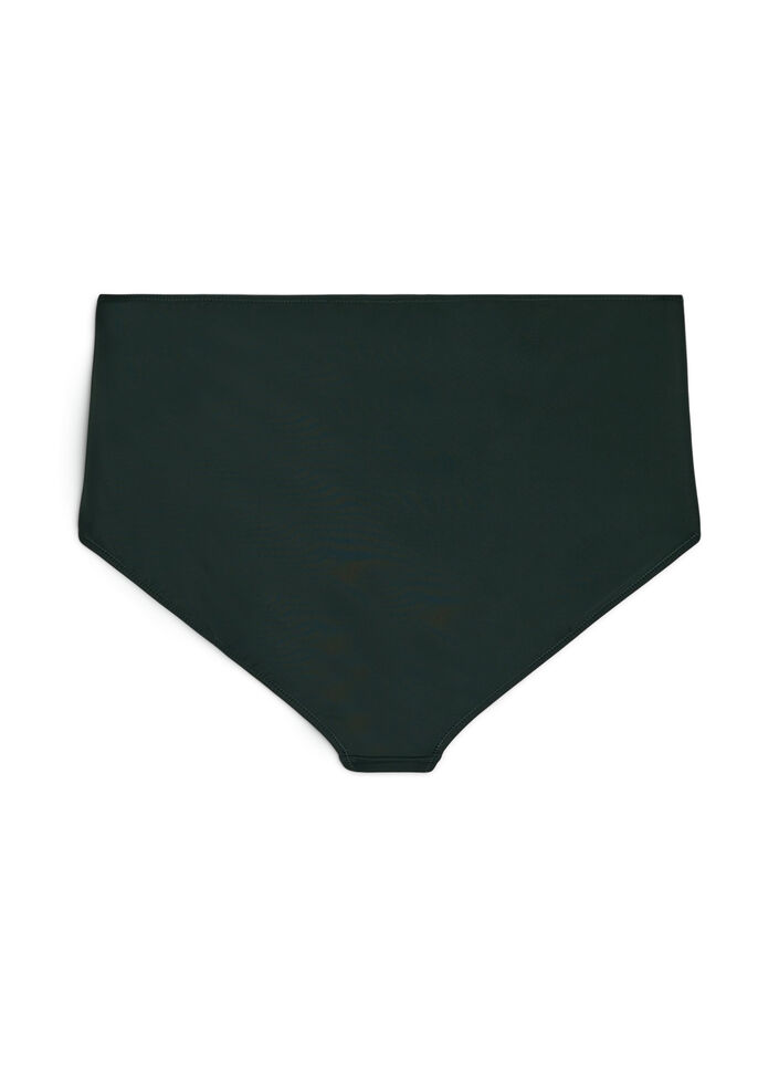 Culotte de bikini taille haute avec drap&eacute;, Vert fonc&eacute;, Packshot image number 1