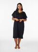 Chemise de nuit en viscose manches courtes dentelle, Noir, Model image number 1