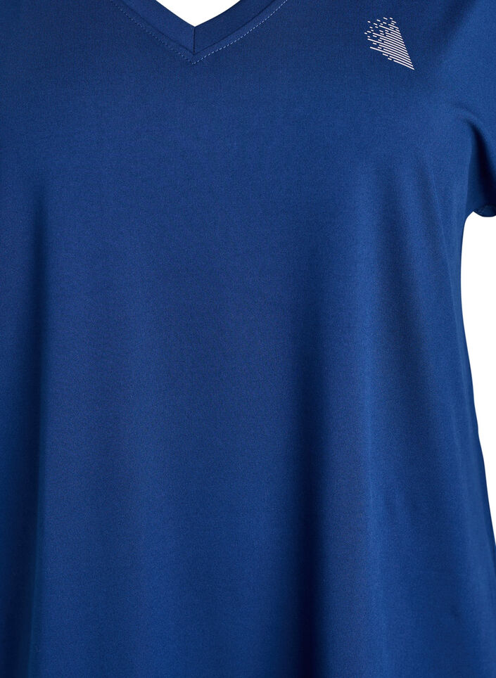 T-shirt d&rsquo;entra&icirc;nement ample avec col en V, Bleu, Packshot image number 2