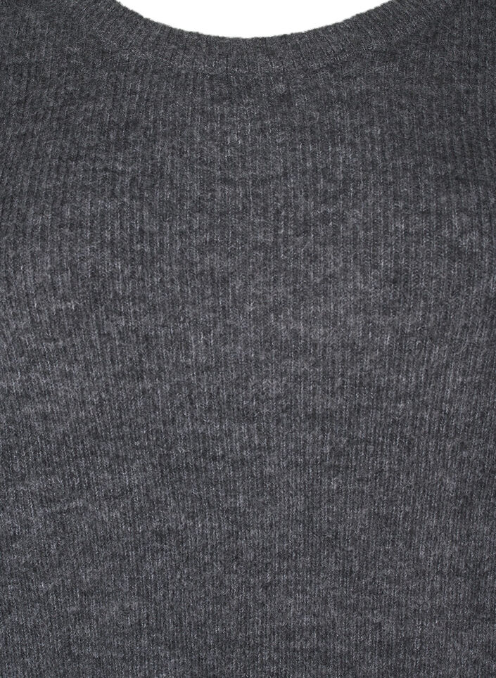Pull mélangé à col rond, Dark Grey Black Mel., Packshot image number 2