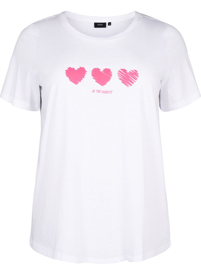 T-shirt en coton à col ras du cou avec impression, B. White W. Hearts, Packshot image number 0