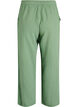 Pantalon taille haute en mousseline de coton &agrave; coupe ample, Vert, Packshot image number 1