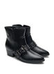 Bottine en cuir avec bride et clous, Noir, Packshot image number 1