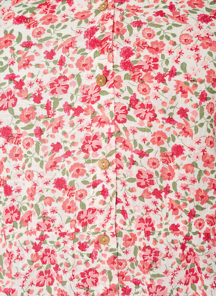 Robe courte en coton &agrave; imprim&eacute; floral, Rouge, Packshot image number 2