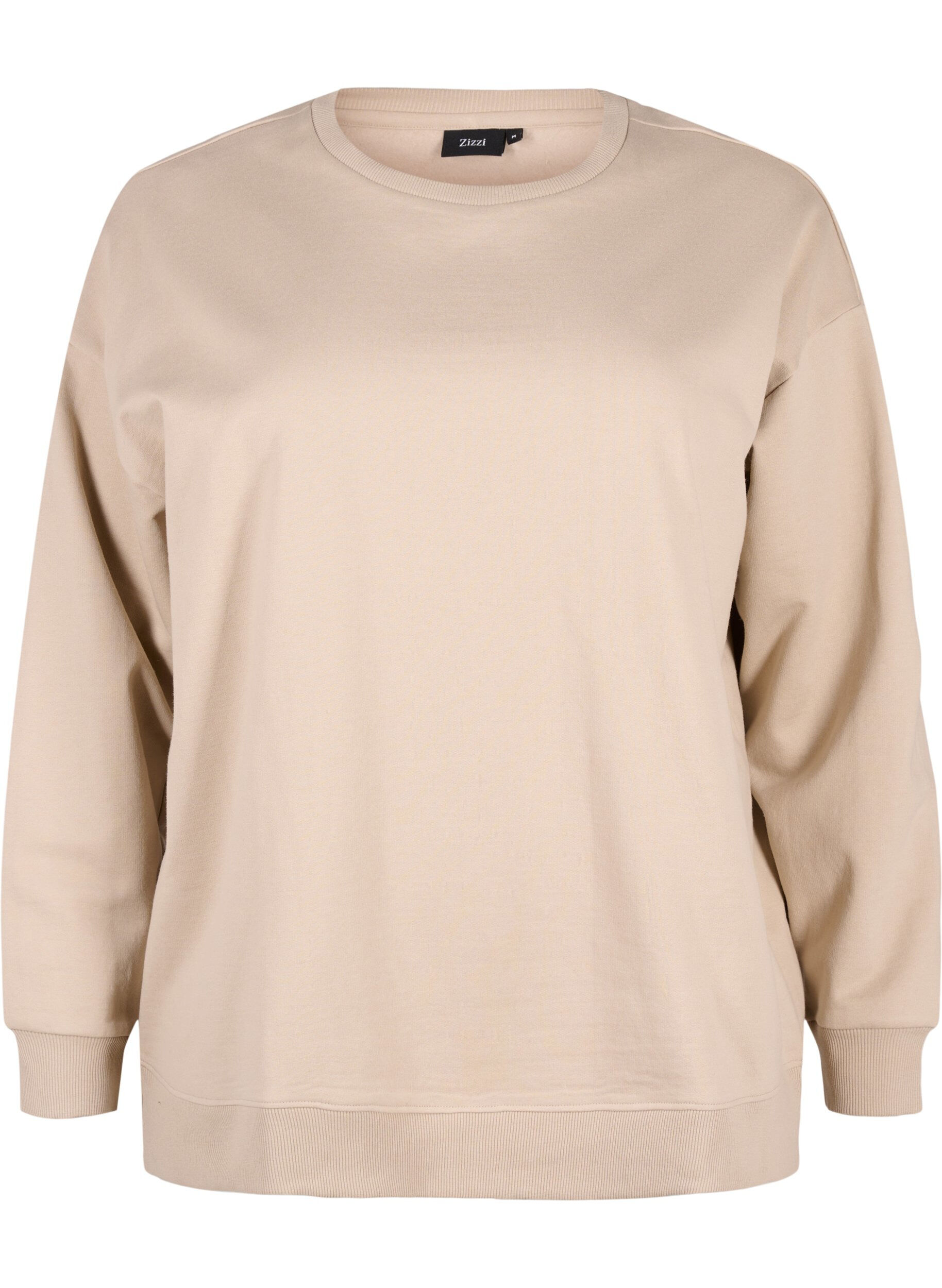 Zizzi Sweatshirt &agrave; col rond, Simply Taupe, Packshot image number 0
