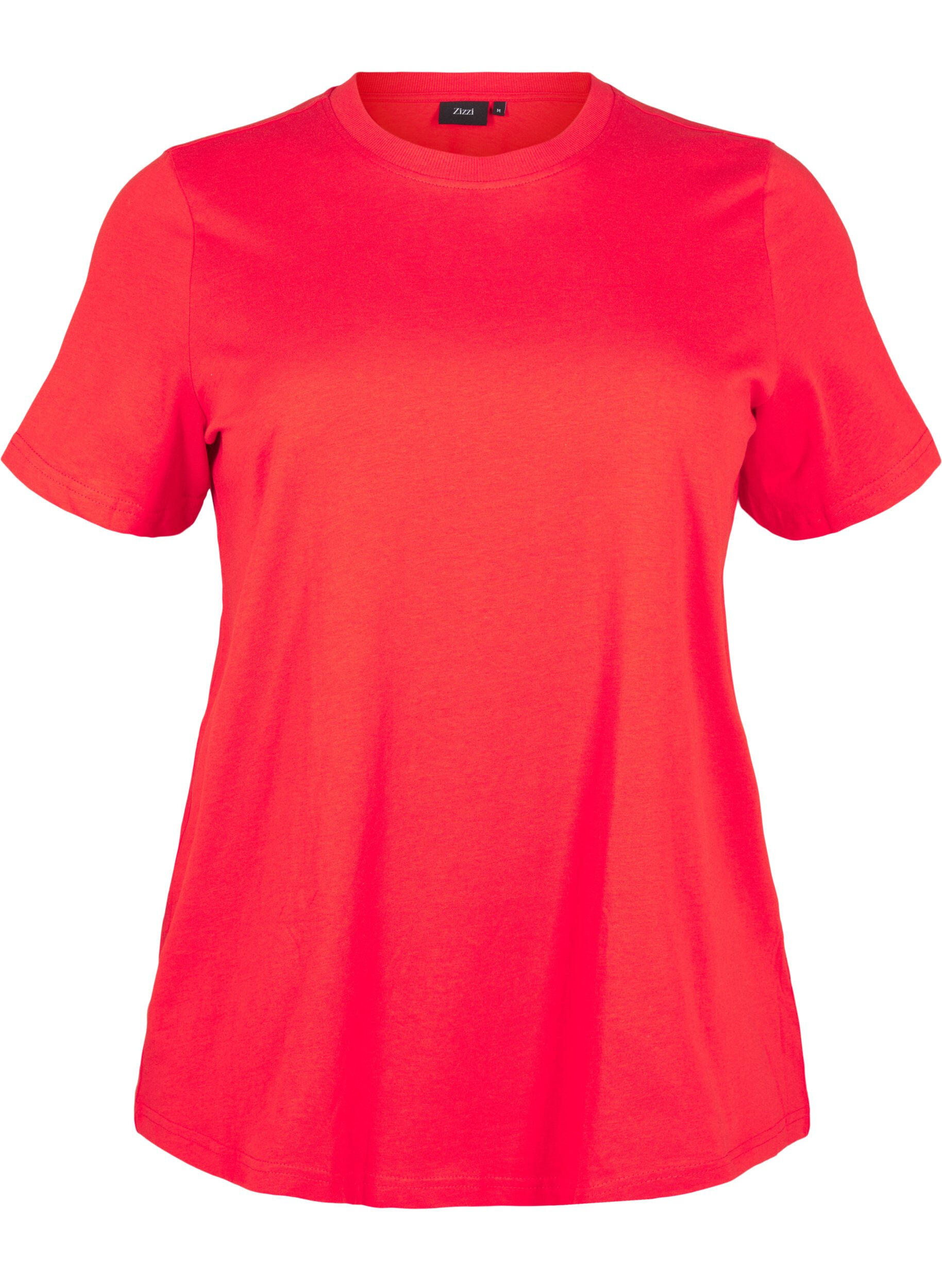 ZizziT-shirt basique en coton &agrave; col rond, Rouge, Packshot image number 0