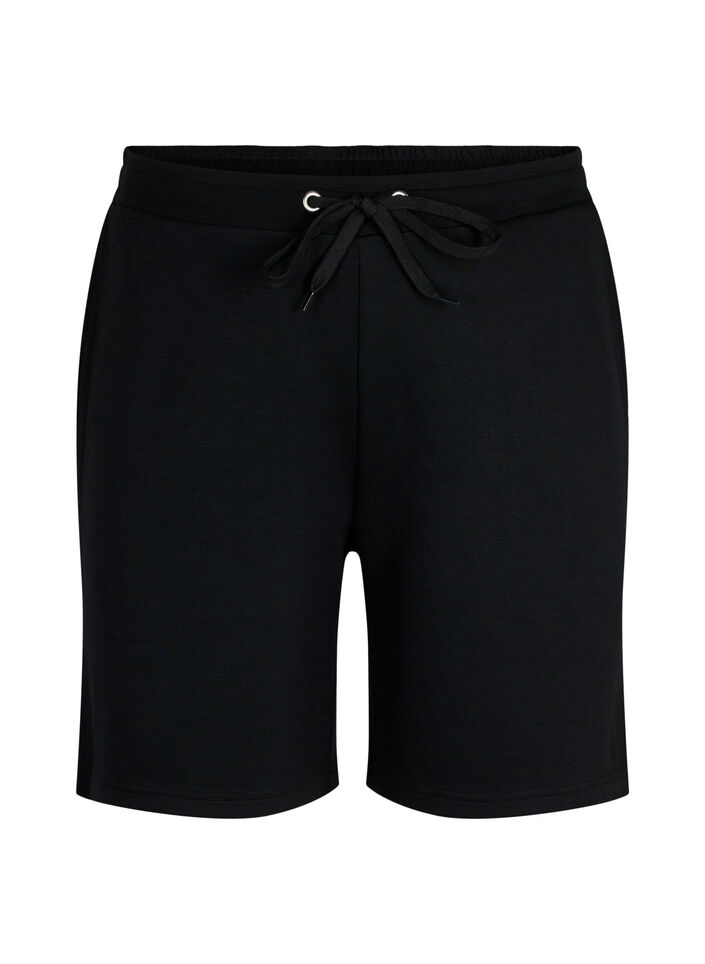 Shorts en mélange de modal avec des poches, Noir, Packshot image number 0