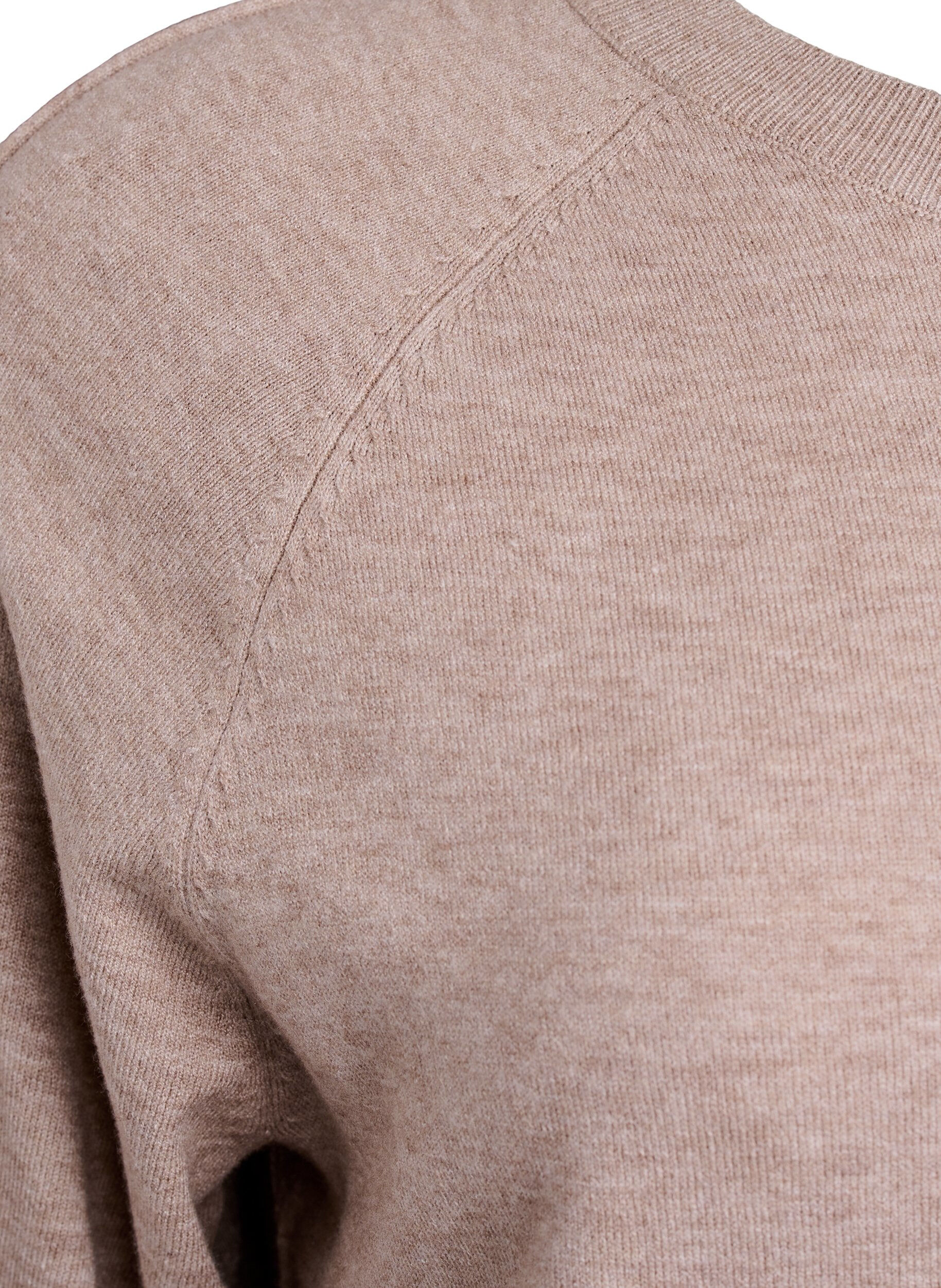 Zizzi Blouse en maille avec couture centrale et manches raglan, Beige, Packshot image number 3