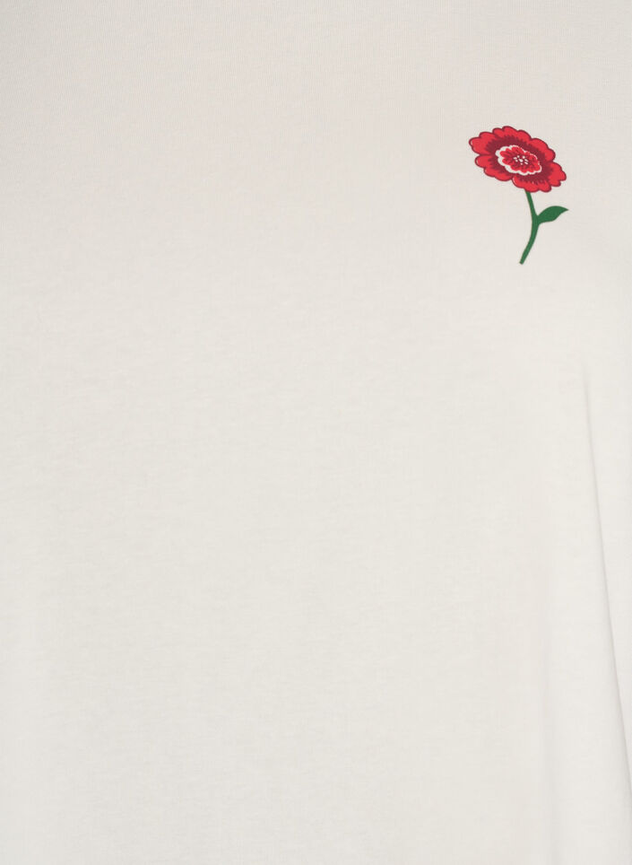 T-shirt de nuit ample en coton avec imprim&eacute;, Vanille, Packshot image number 2