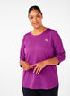 Haut de sport &agrave; manches 3/4, Violet, Model image number 0