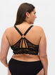 Soutien-gorge en dentelle avec détail au dos, Black, Model image number 1