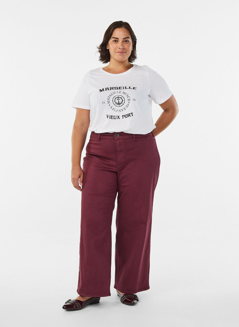 T-shirt imprim&eacute;, Blanc, Model image number 1