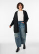 Cardigan long avec poches, Noir, Model image number 1
