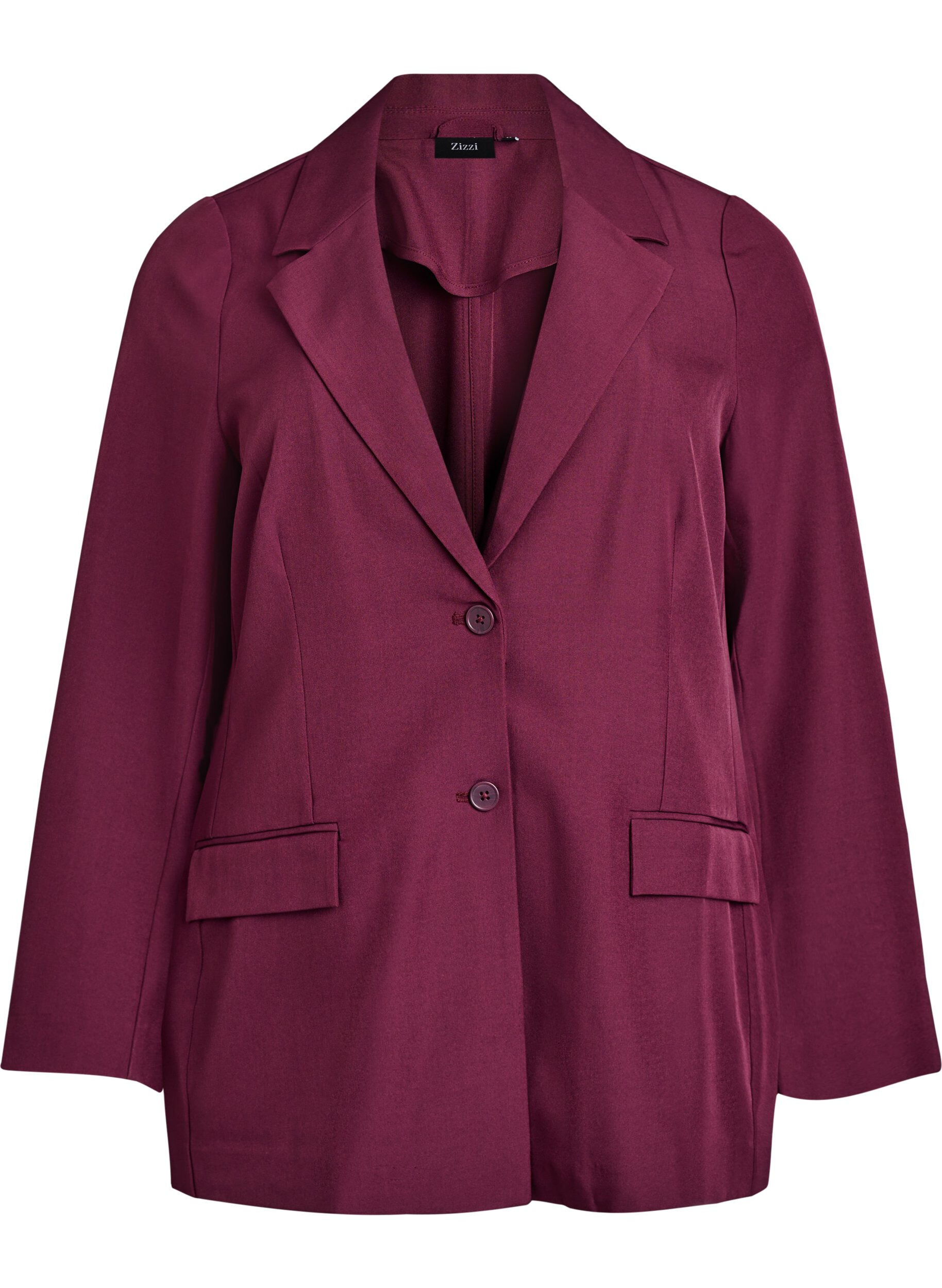 ZizziBlazer avec poches et fentes, Bordeaux fonc&eacute;, Packshot image number 0