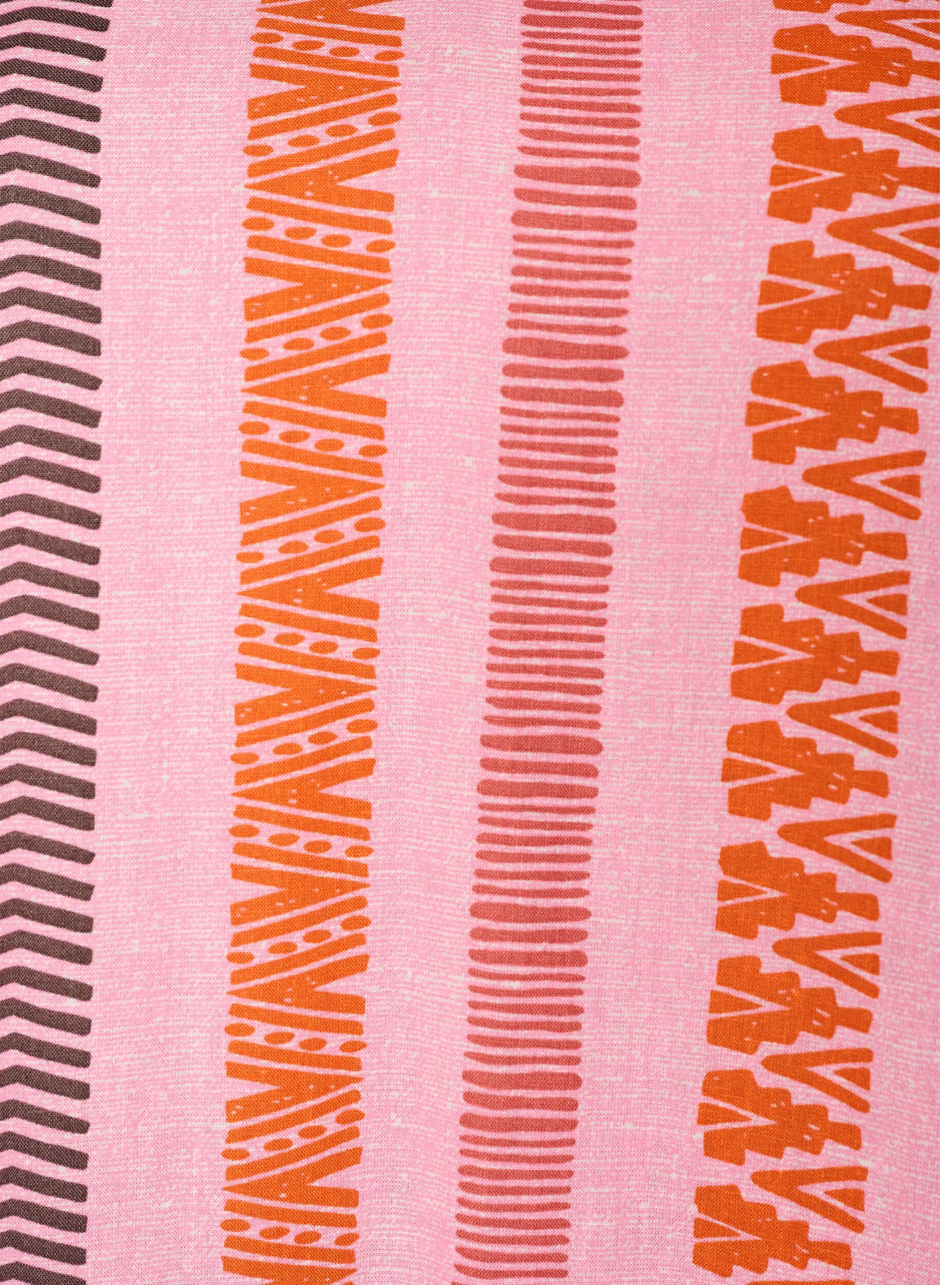 ZizziRobes courtes en lin et viscose &agrave; manches 3/4, Rose, Packshot image number 2