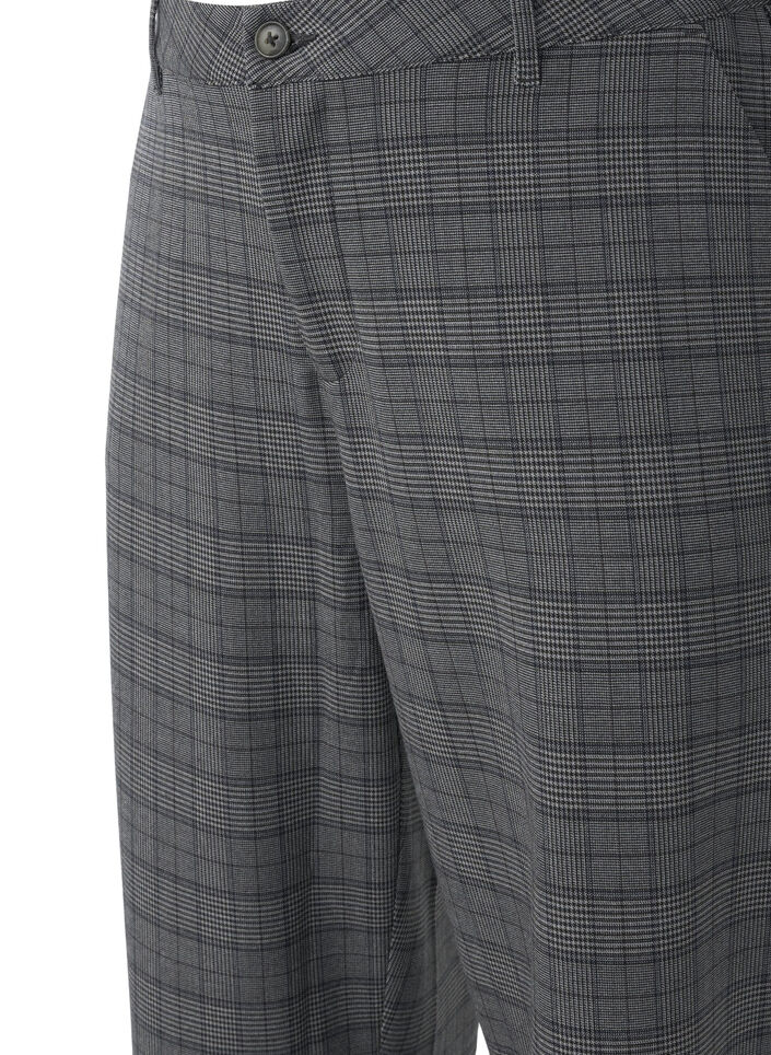 Pantalon à carreaux avec taille haute et jambes droites, Check, Packshot image number 2