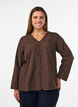 Chemisier avec broderie anglaise, Marron, Model image number 0