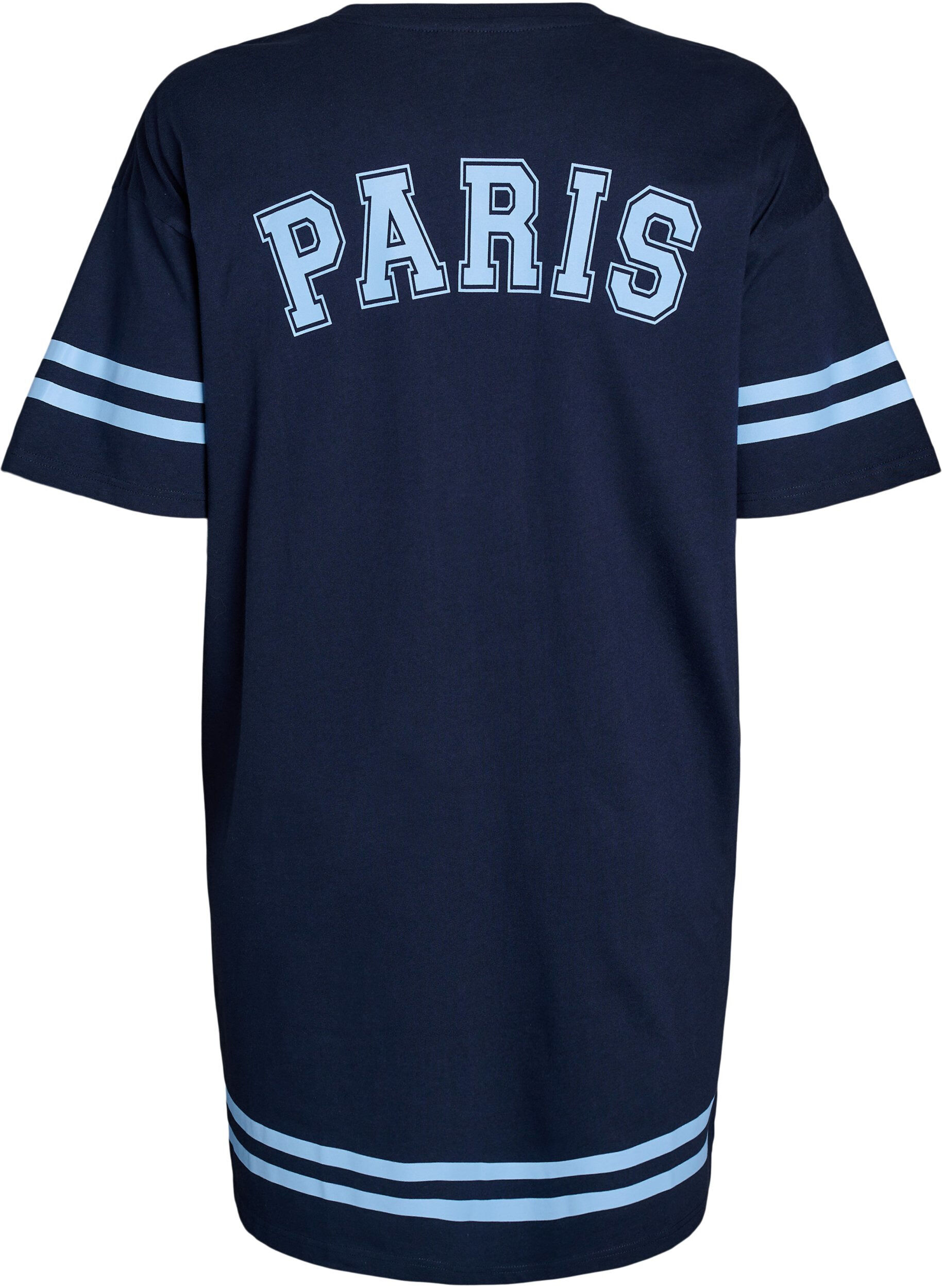 Zizzi Robe T-shirt courte avec d&eacute;tails sport, Bleu, Packshot image number 1