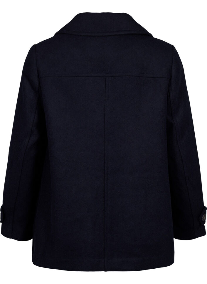 Manteau court en laine et avec poches, Dark Navy, Packshot image number 1