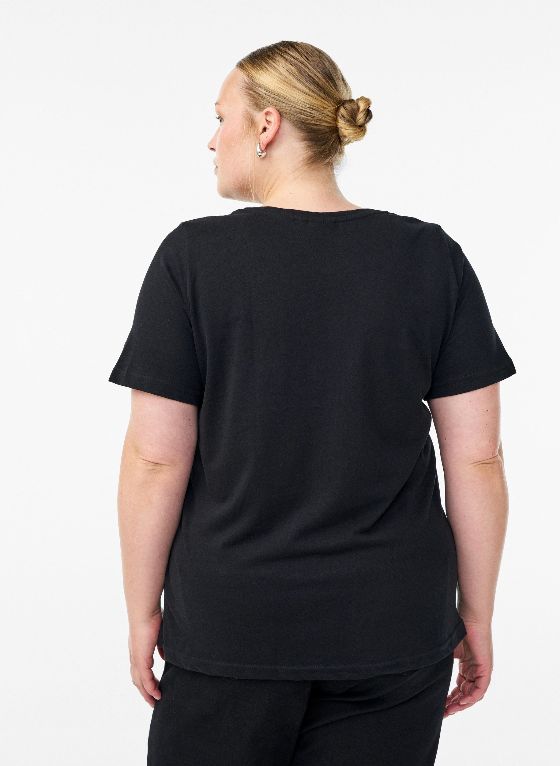 Zizzi FLASH - T-shirt avec motif, Noir, Model image number 2
