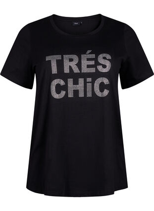T-shirt avec rivets en coton biologique, Black W. TRÉS, Packshot image number 0