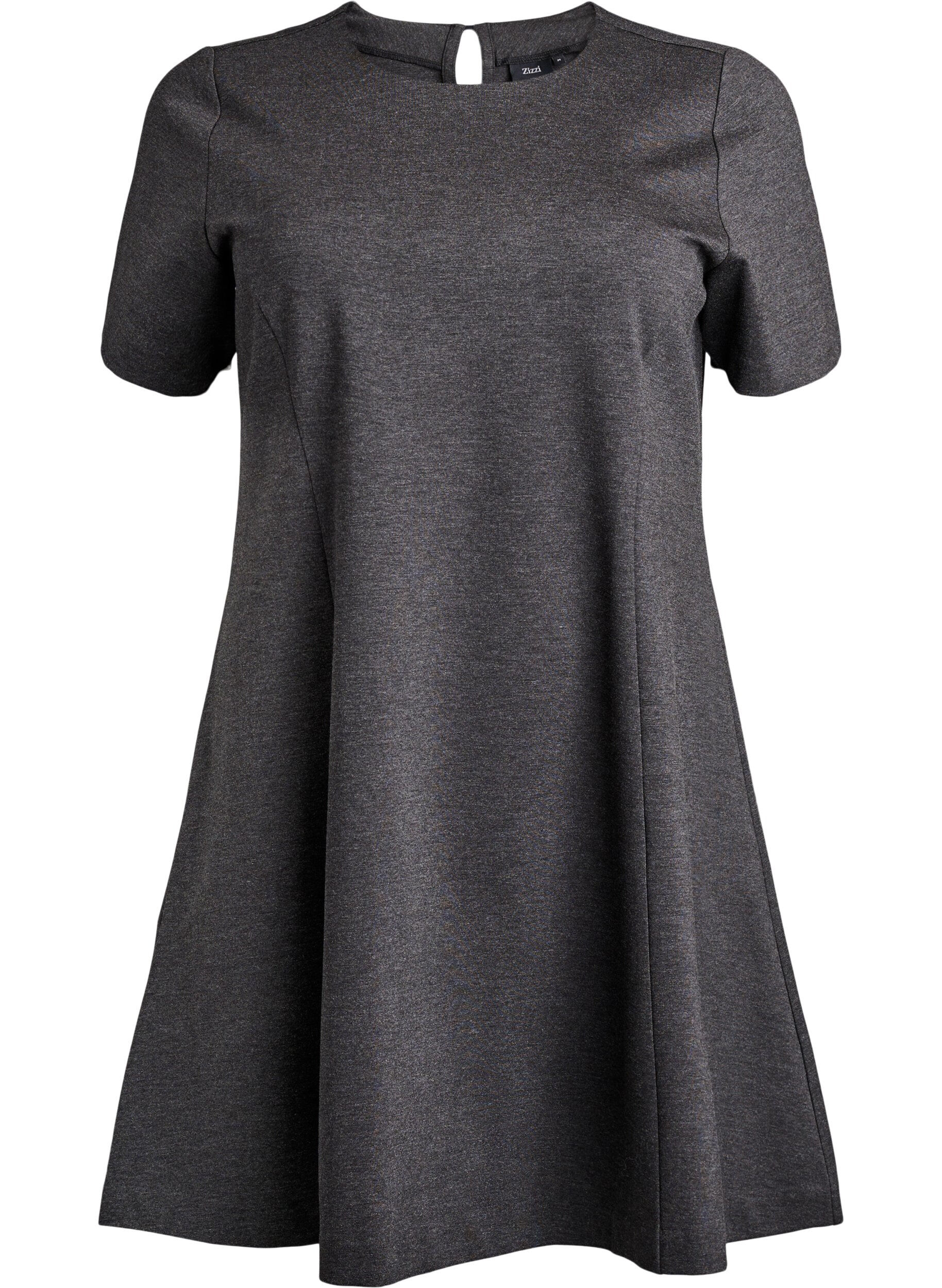 ZizziRobe courte &eacute;vas&eacute;e en jersey, Gris anthracite, Packshot image number 0