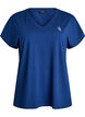 T-shirt d&rsquo;entra&icirc;nement ample avec col en V, Bleu, Packshot image number 0