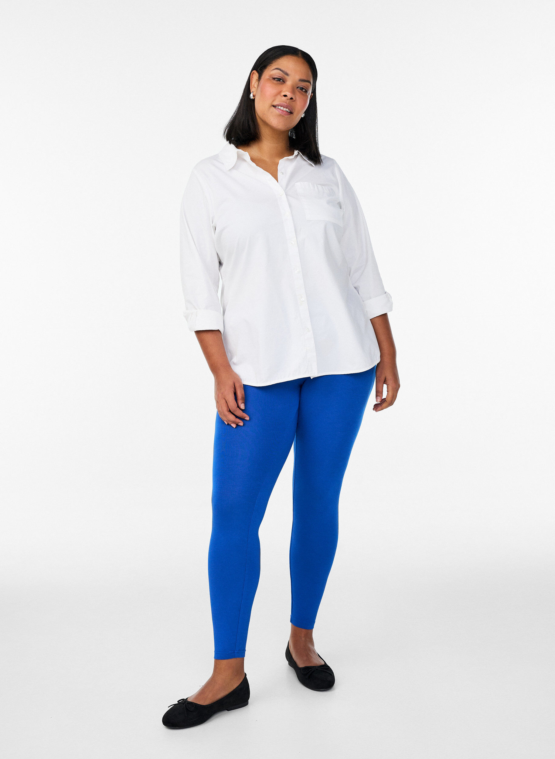 Zizzi Leggings basiques en viscose, Bleu, Model image number 1