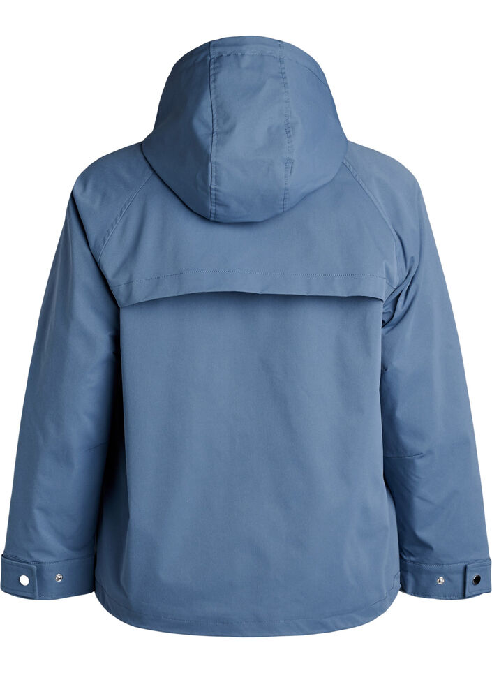 Veste courte de printemps avec capuche amovible, Bleu, Packshot image number 1