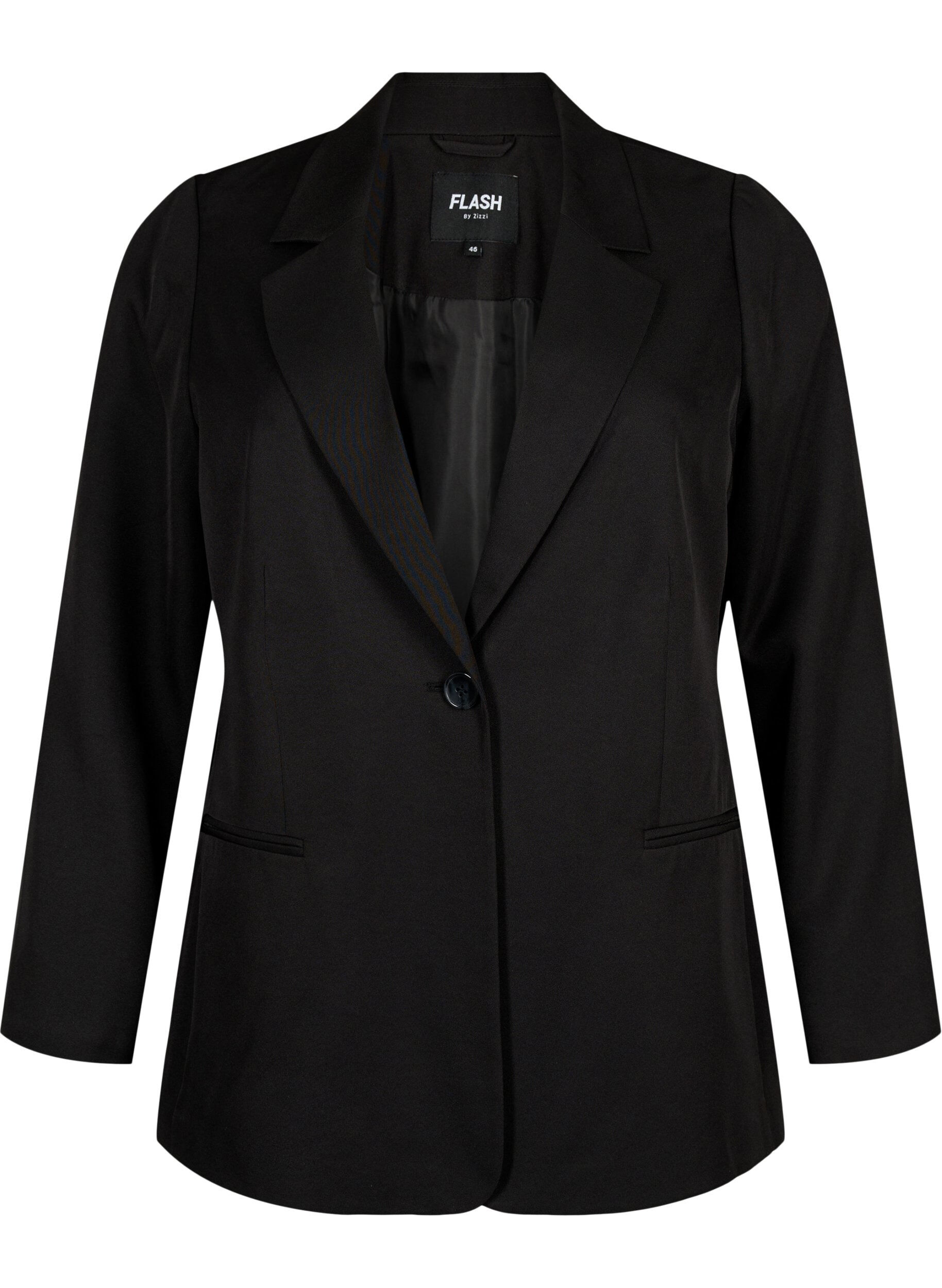 Zizzi FLASH - Blazer simple avec bouton, Noir, Packshot image number 0