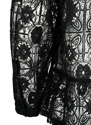 Blouse en dentelle avec détail de lacet, Black, Packshot image number 3