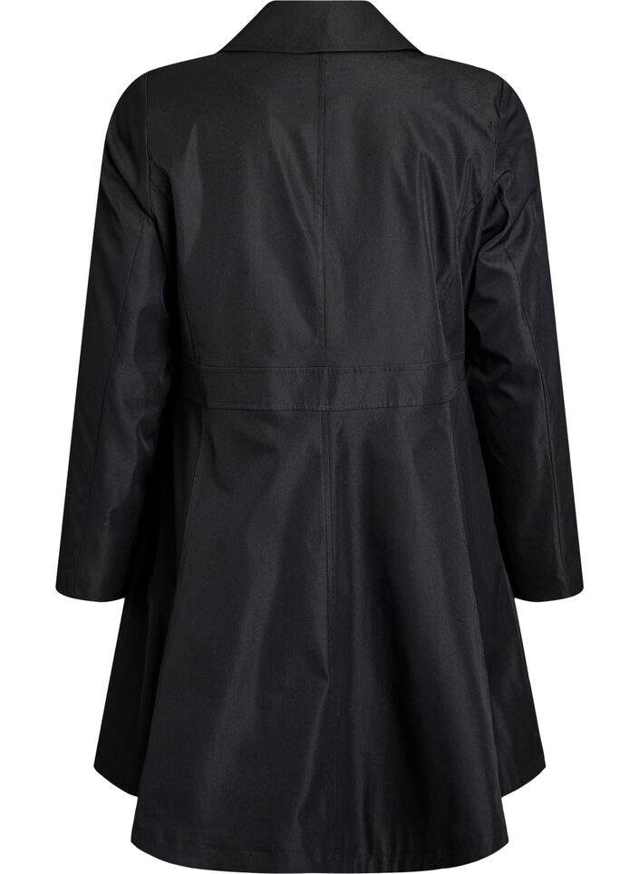 Manteau de printemps coupe &eacute;vas&eacute;e &agrave; double boutonnage, Noir, Packshot image number 1
