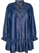 Robe courte effet denim &agrave; volants, Bleu, Packshot image number 0