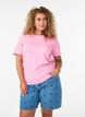 Short en jean brod&eacute;, Bleu Clair, Model image number 0