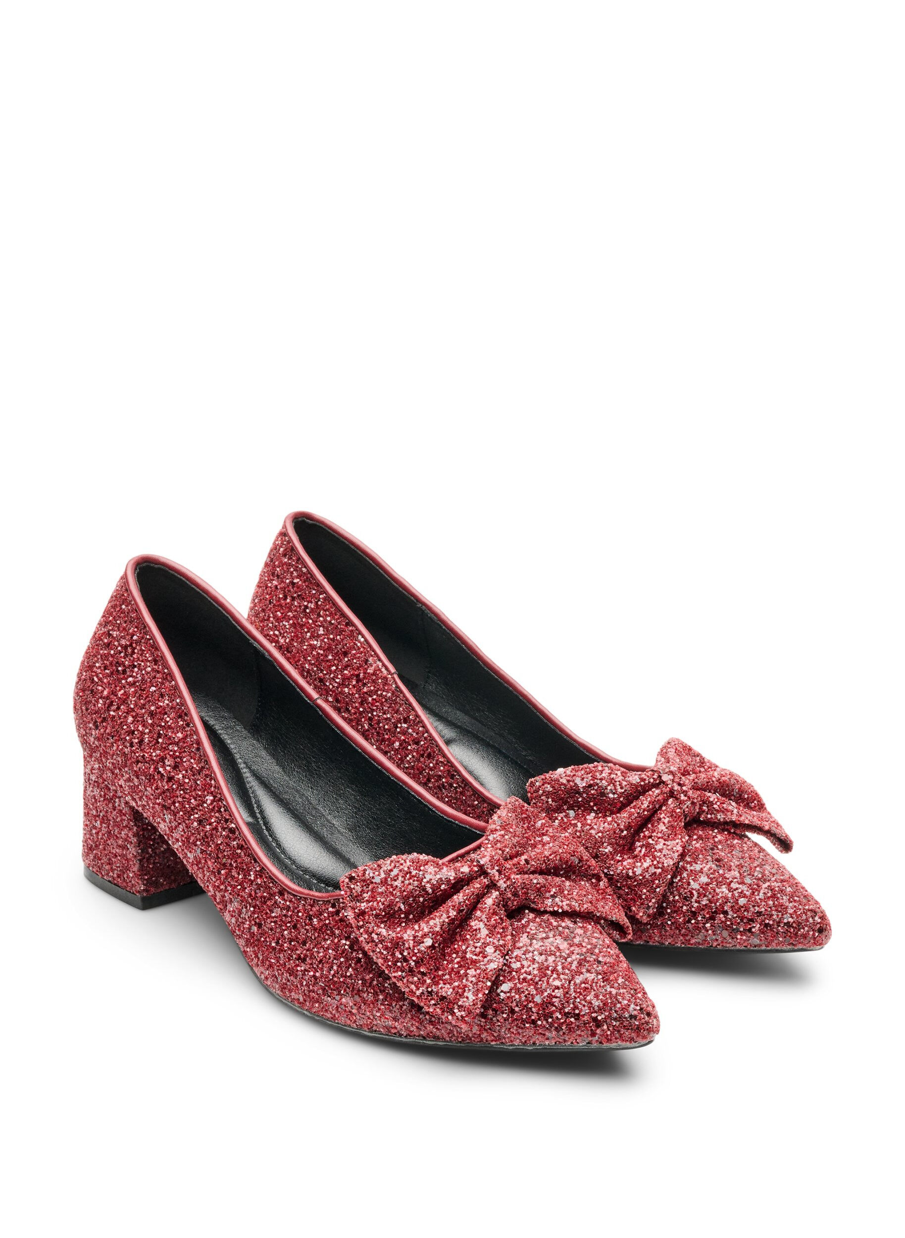 ZizziEscarpin &agrave; paillettes avec n&oelig;ud, Bordeaux, Packshot image number 1