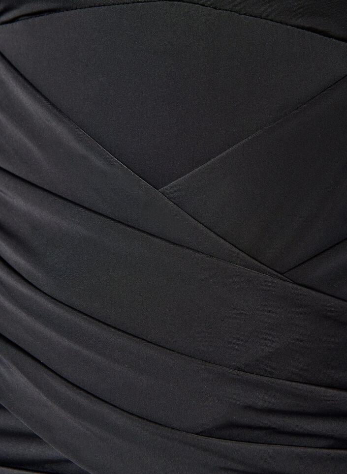 Maillot de bain &agrave; d&eacute;tail crois&eacute; en drap&eacute;, Noir, Packshot image number 2