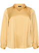Blouse avec col de chemise et col en V, Jaune clair, Packshot image number 0