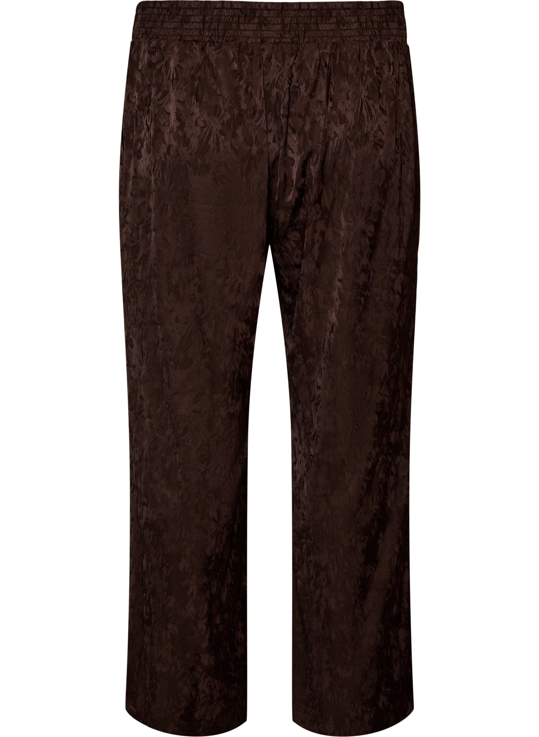 ZizziPantalon ample &agrave; motif cachemire et taille haute, Marron, Packshot image number 1